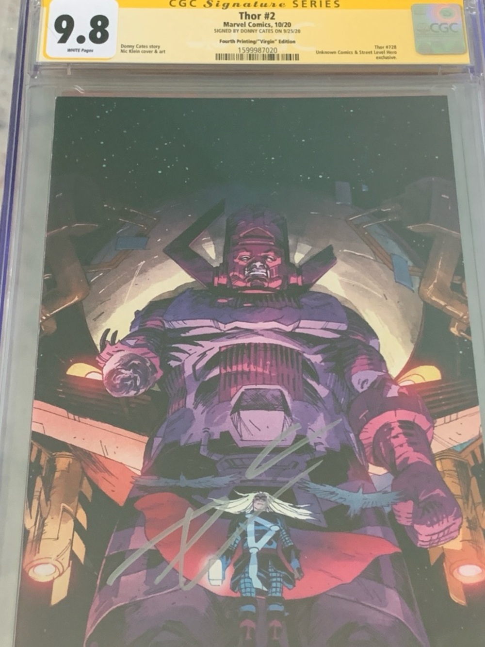 Thor #2 9.8 CGC SS DONNY CATES - 4th Printing Virgin Cover